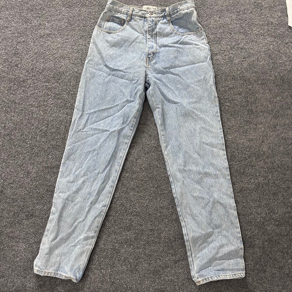 Carolina Blues Jeans Womens Size 12 Light Cotton Straight Leg Vintage High Rise